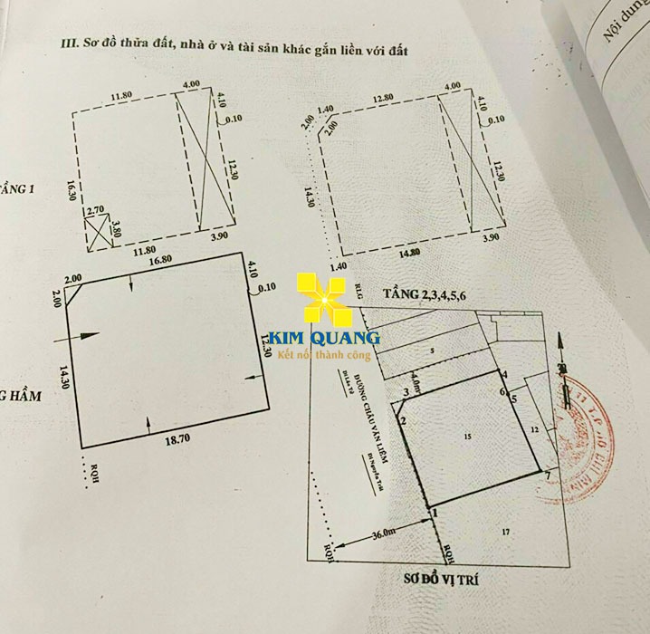 Sơ đồ thửa đất của khách sạn đường Châu Văn Liêm quận 5